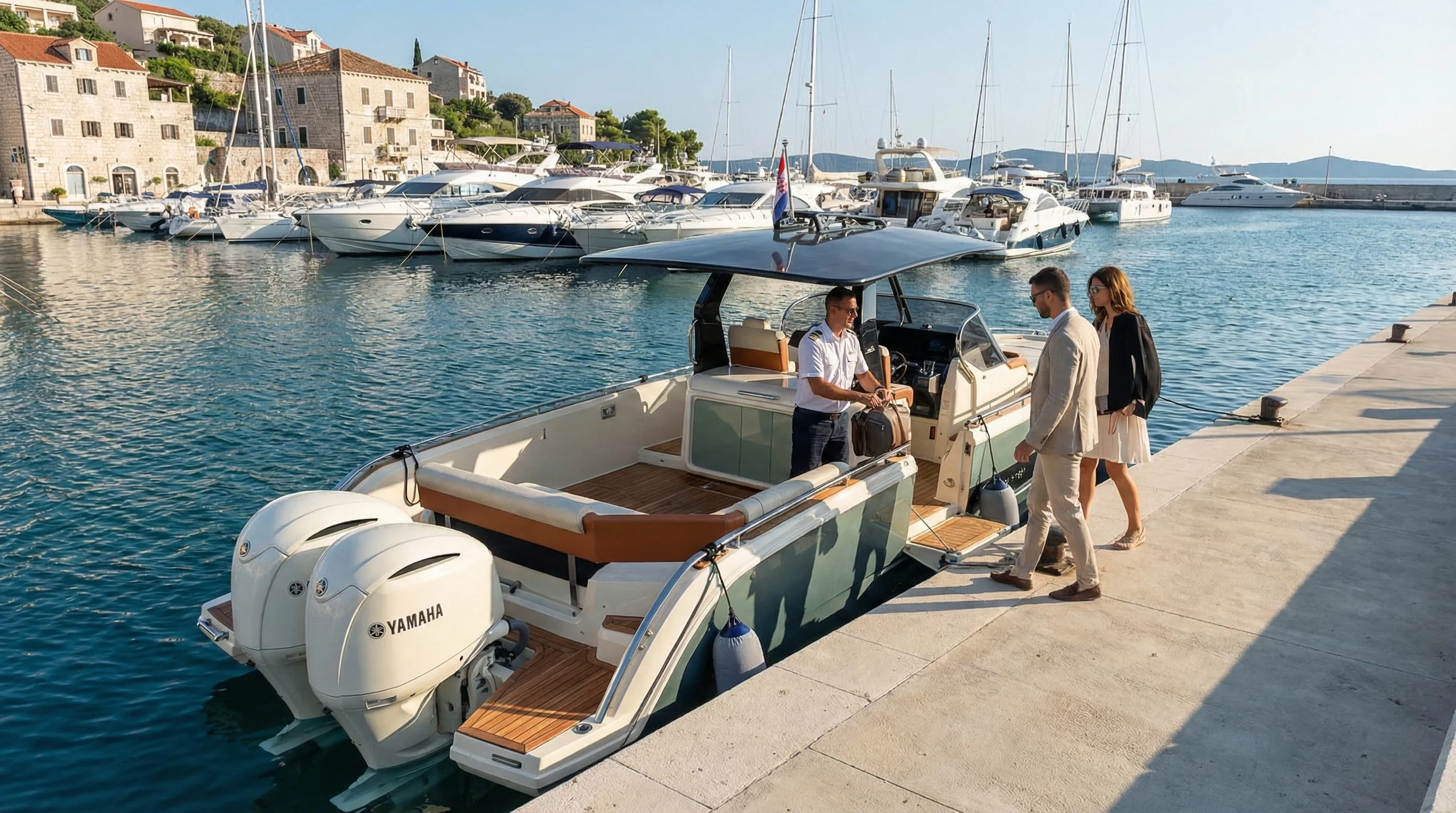 Charterboot im Hafen von Novi Vinodolski
